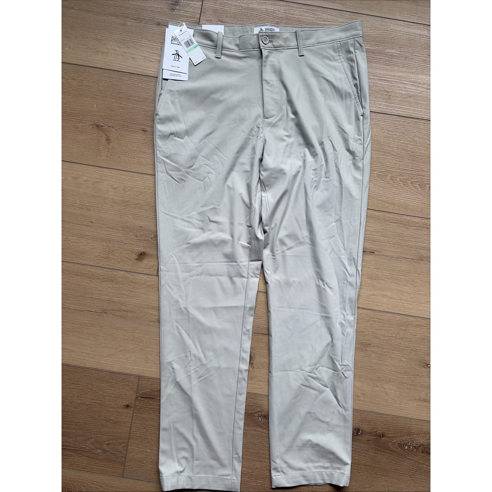 Original Penguin Mens Slim Fit Stretch Golf Pants Agate Gray size 34x30 golf